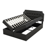 MainMall PU-Doppelbett mit Metallrahmen