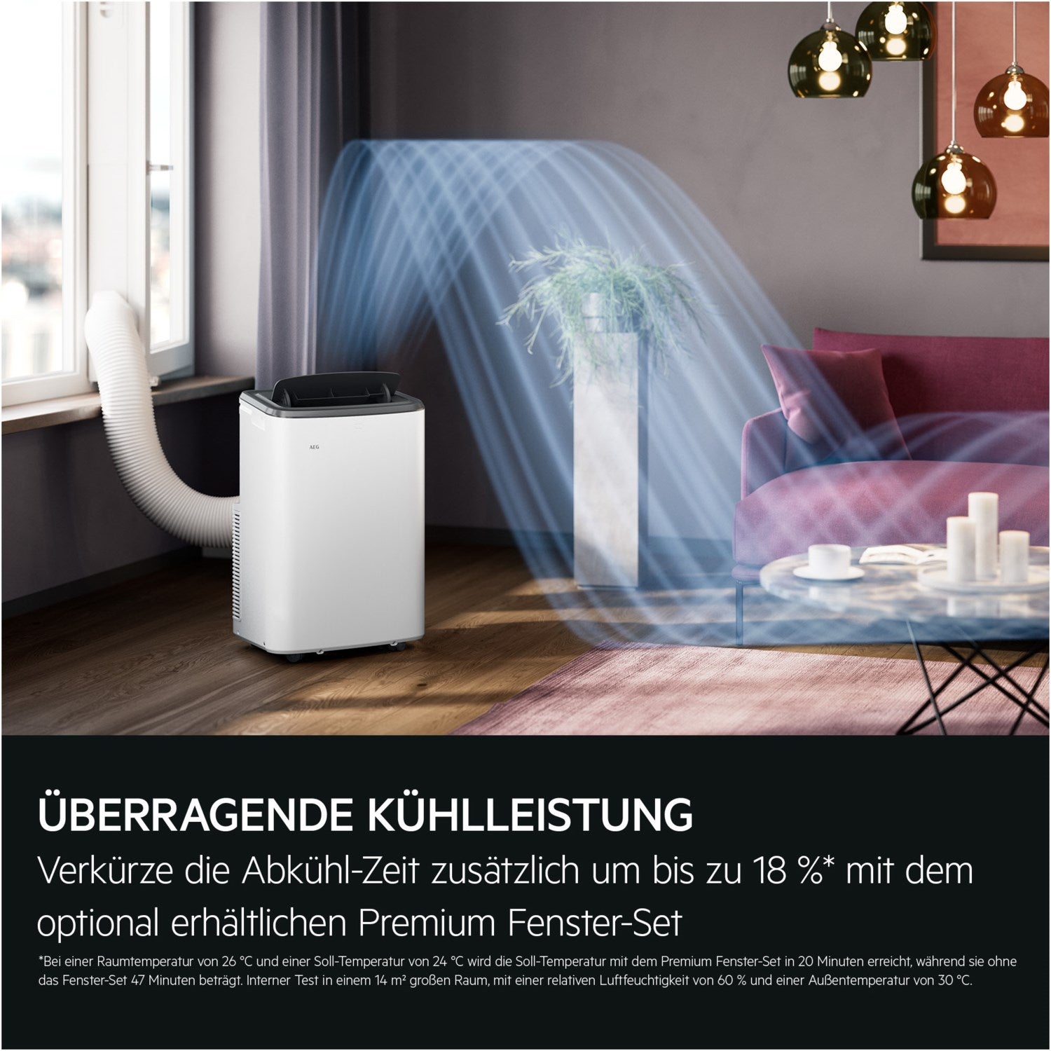 AEG AXP26U339CW Comfort 6000 Klimagerät 9.000 BTU Kühlleistung, 64 dB(A)