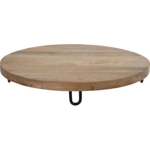 Dekobrett Holz Mangoholz Holzbrett Brett Schale Mango Teller mit Füßen Ø 39 cm