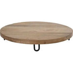 Dekobrett Holz Mangoholz Holzbrett Brett Schale Mango Teller mit Füßen Ø 39 cm