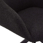 FURNHOUSE Helena Esszimmerstühle mit Armlehne 2er Set - Drehbar, Bouclé-Stoff Schwarz