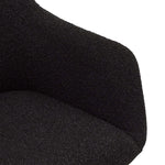 FURNHOUSE Helena Esszimmerstühle mit Armlehne 2er Set - Drehbar, Bouclé-Stoff Schwarz