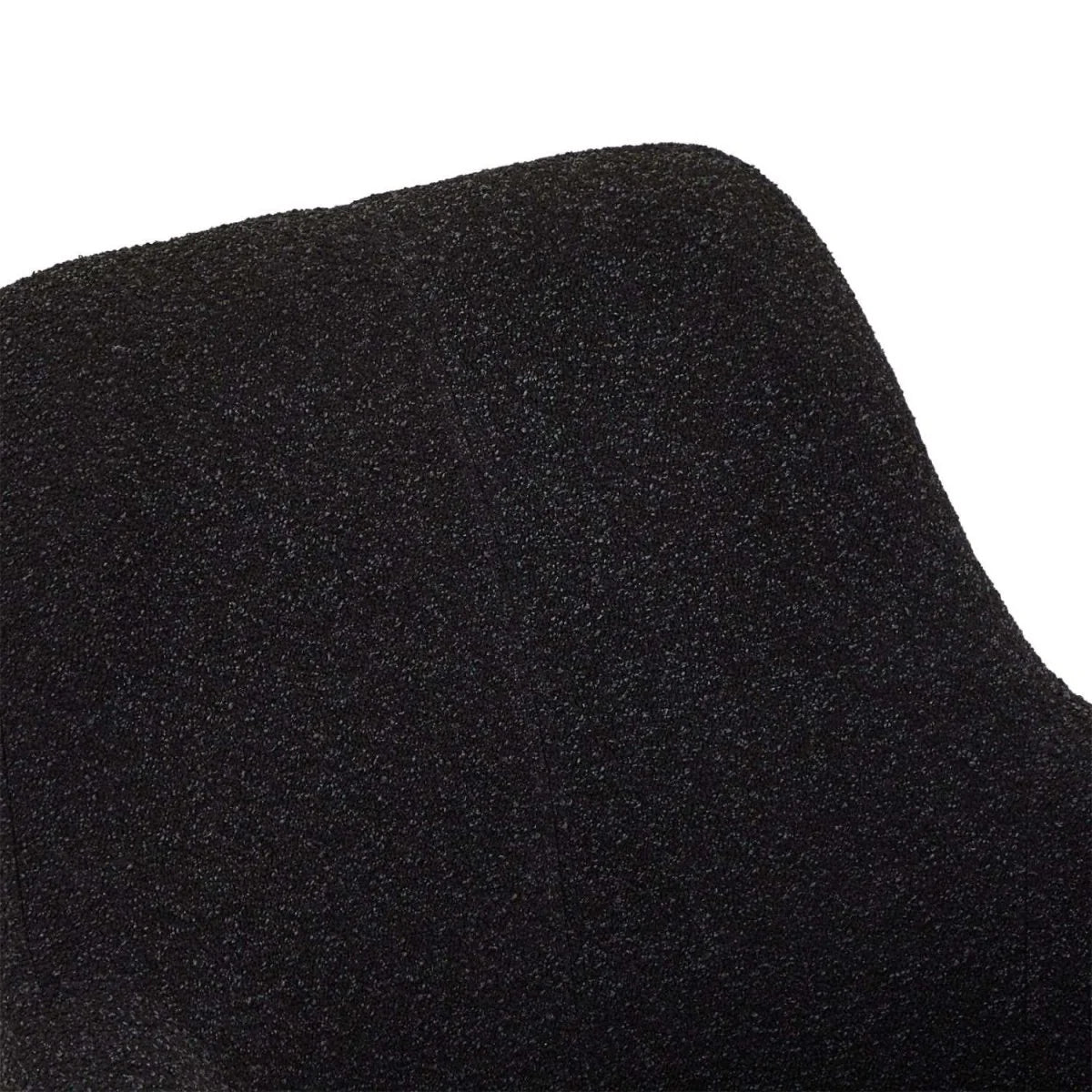 FURNHOUSE Helena Esszimmerstühle mit Armlehne 2er Set - Drehbar, Bouclé-Stoff Schwarz