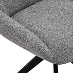 FURNHOUSE Helena Esszimmerstühle 2er Set - Drehbar, Bouclé-Stoff Grau