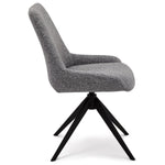 FURNHOUSE Helena Esszimmerstühle 2er Set - Drehbar, Bouclé-Stoff Grau