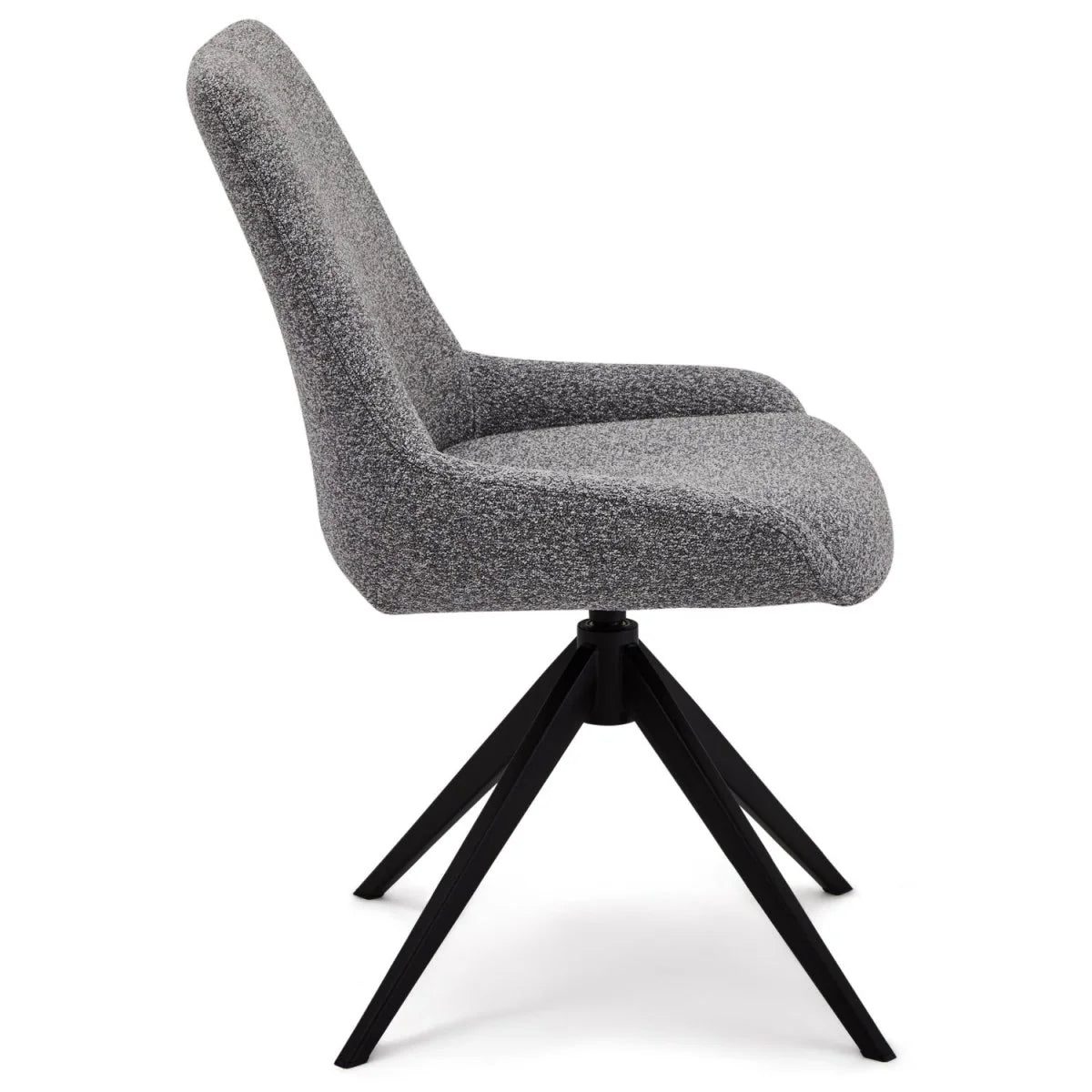 FURNHOUSE Helena Esszimmerstühle 2er Set - Drehbar, Bouclé-Stoff Grau