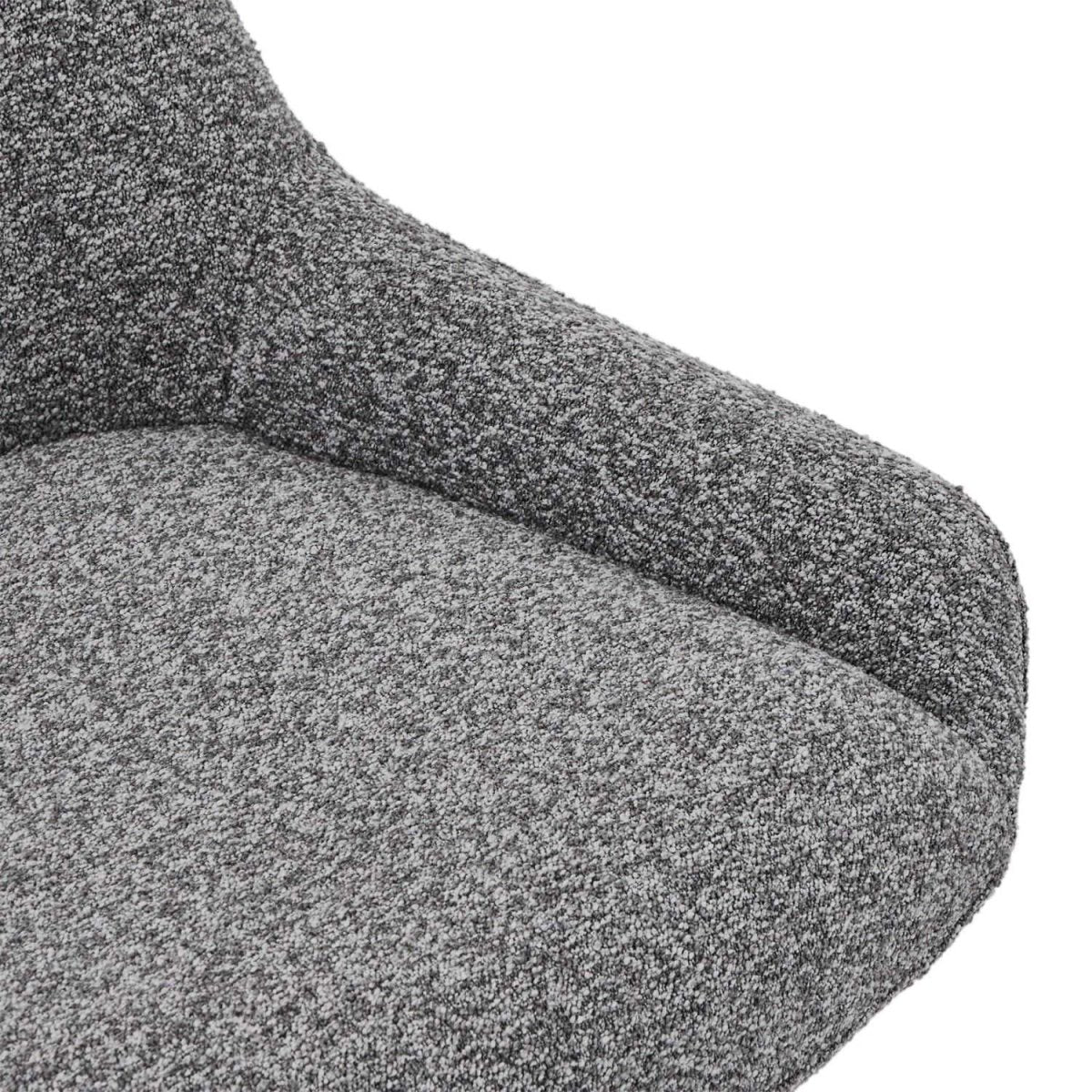 FURNHOUSE Helena Esszimmerstühle 2er Set - Drehbar, Bouclé-Stoff Grau