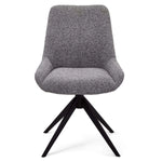FURNHOUSE Helena Esszimmerstühle 2er Set - Drehbar, Bouclé-Stoff Grau
