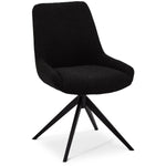 FURNHOUSE Helena Esszimmerstühle 2er Set - Drehbar, Bouclé-Stoff Schwarz