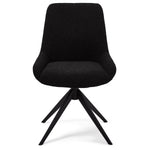 FURNHOUSE Helena Esszimmerstühle 2er Set - Drehbar, Bouclé-Stoff Schwarz
