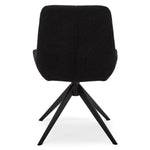 FURNHOUSE Helena Esszimmerstühle 2er Set - Drehbar, Bouclé-Stoff Schwarz