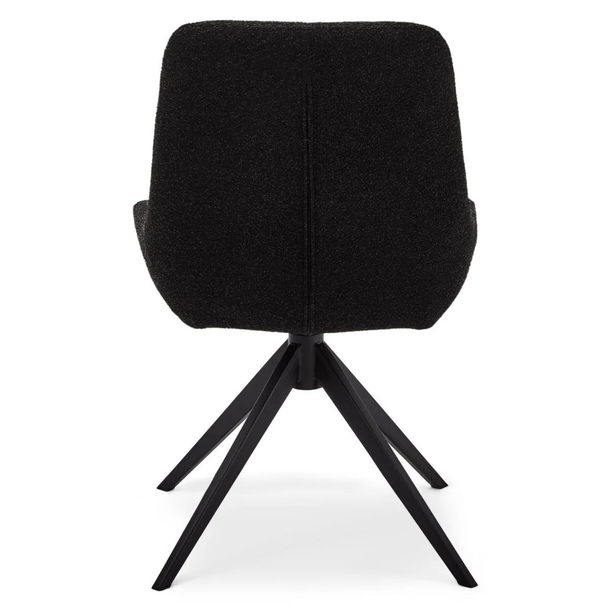 FURNHOUSE Helena Esszimmerstühle 2er Set - Drehbar, Bouclé-Stoff Schwarz