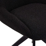 FURNHOUSE Helena Esszimmerstühle 2er Set - Drehbar, Bouclé-Stoff Schwarz