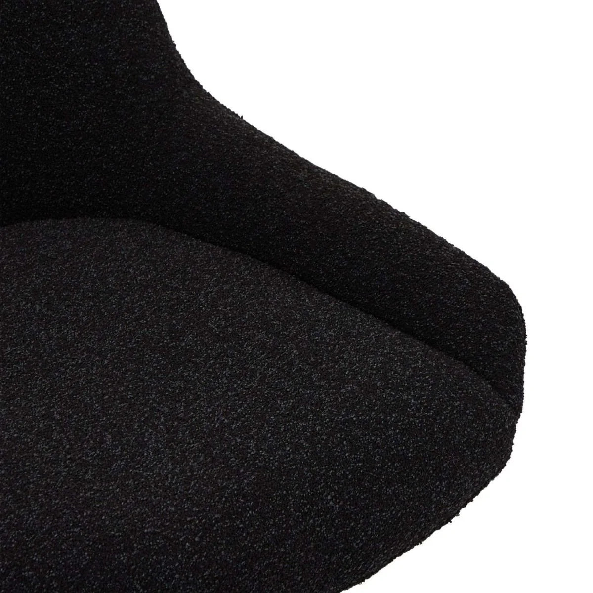 FURNHOUSE Helena Esszimmerstühle 2er Set - Drehbar, Bouclé-Stoff Schwarz