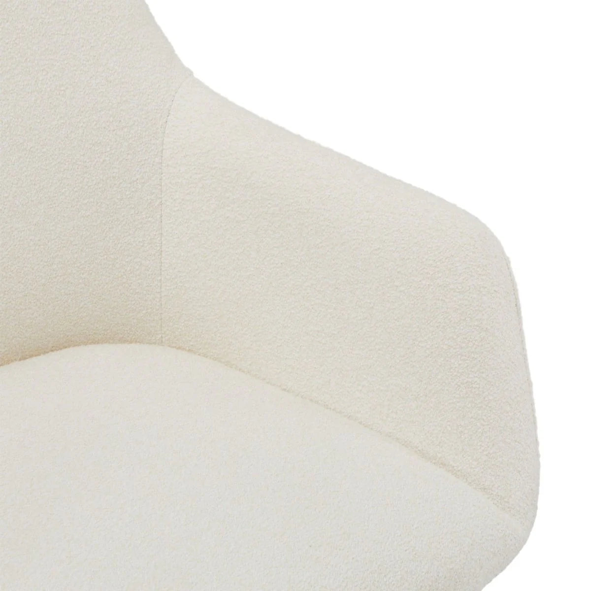 FURNHOUSE Helena Esszimmerstühle mit Armlehne 2er Set - Drehbar, Bouclé-Stoff Weiß