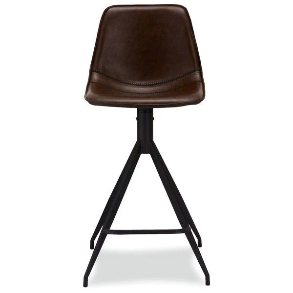 FURNHOUSE Isabel Barhocker 2er Set - Kunstleder Braun