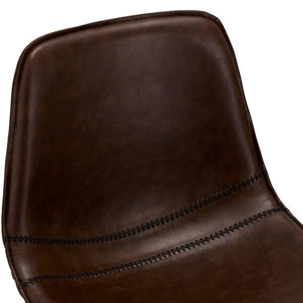 FURNHOUSE Isabel Barhocker 2er Set - Kunstleder Braun