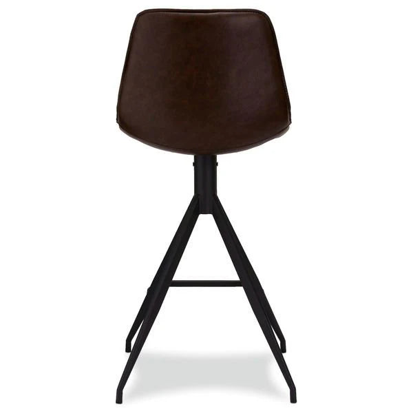 FURNHOUSE Isabel Barhocker 2er Set - Kunstleder Braun