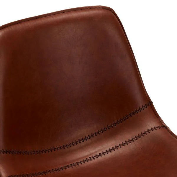 FURNHOUSE Isabel Barhocker 2er Set - Kunstleder Cognac Braun