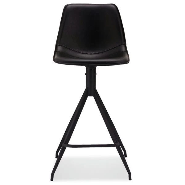 FURNHOUSE Isabel Barhocker 2er Set - Kunstleder Schwarz