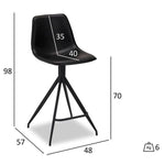 FURNHOUSE Isabel Barhocker 2er Set - Kunstleder Schwarz