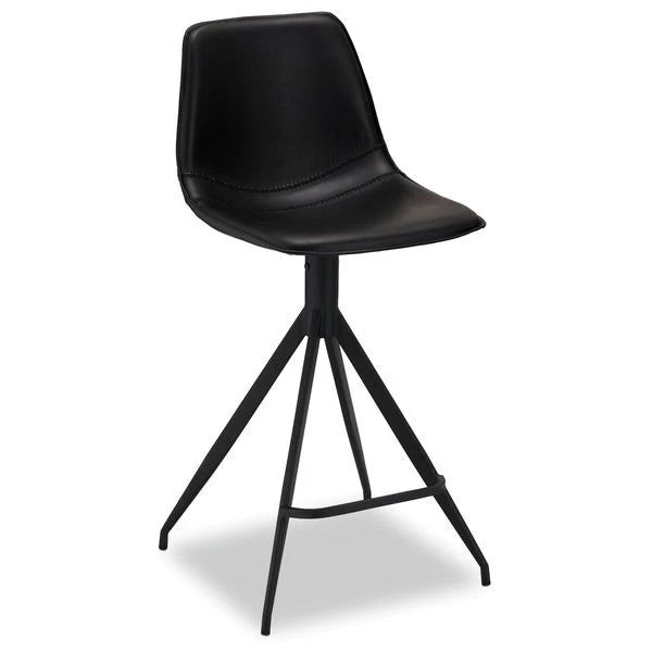 FURNHOUSE Isabel Barhocker 2er Set - Kunstleder Schwarz