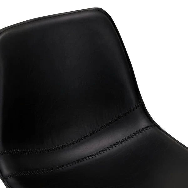 FURNHOUSE Isabel Barhocker 2er Set - Kunstleder Schwarz