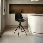 FURNHOUSE Isabel Barhocker 2er Set - Kunstleder Schwarz