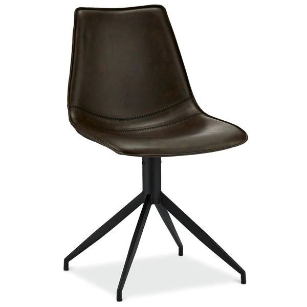 FURNHOUSE Isabel Esszimmerstühle 2er Set - Drehbar, Kunstleder Braun