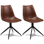 FURNHOUSE Isabel Esszimmerstühle 2er Set - Drehbar, Kunstleder Cognac Braun