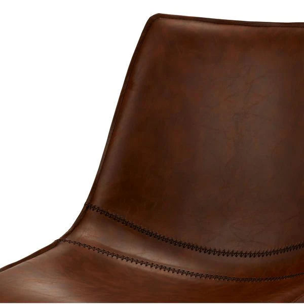 FURNHOUSE Isabel Esszimmerstühle 2er Set - Drehbar, Kunstleder Cognac Braun