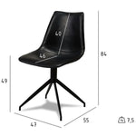 FURNHOUSE Isabel Esszimmerstühle 2er Set - Drehbar, Kunstleder Schwarz