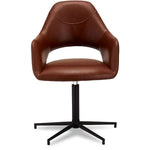 FURNHOUSE Luna Esszimmerstühle mit Armlehne 2er Set - Drehbar, Kunstleder Cognac Braun