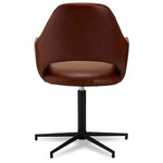 FURNHOUSE Luna Esszimmerstühle mit Armlehne 2er Set - Drehbar, Kunstleder Cognac Braun