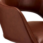 FURNHOUSE Luna Esszimmerstühle mit Armlehne 2er Set - Drehbar, Kunstleder Cognac Braun