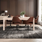 FURNHOUSE Luna Esszimmerstühle mit Armlehne 2er Set - Drehbar, Kunstleder Cognac Braun