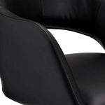 FURNHOUSE Luna Esszimmerstühle mit Armlehne 2er Set - Drehbar, Kunstleder Schwarz