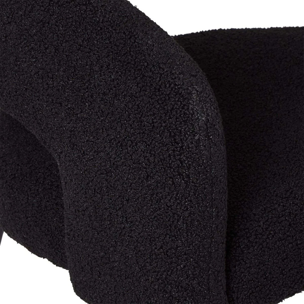 FURNHOUSE Natalie Esszimmerstühle mit Armlehne 2er Set - Bouclé-Stoff Schwarz