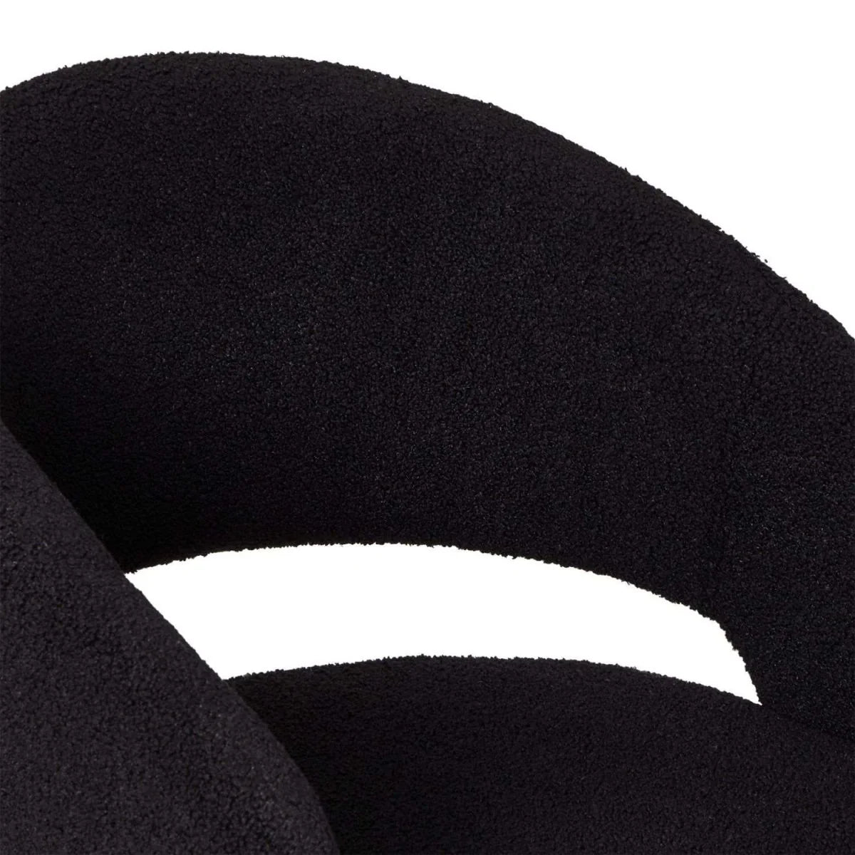FURNHOUSE Natalie Esszimmerstühle mit Armlehne 2er Set - Bouclé-Stoff Schwarz