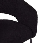 FURNHOUSE Natalie Esszimmerstühle mit Armlehne 2er Set - Bouclé-Stoff Schwarz