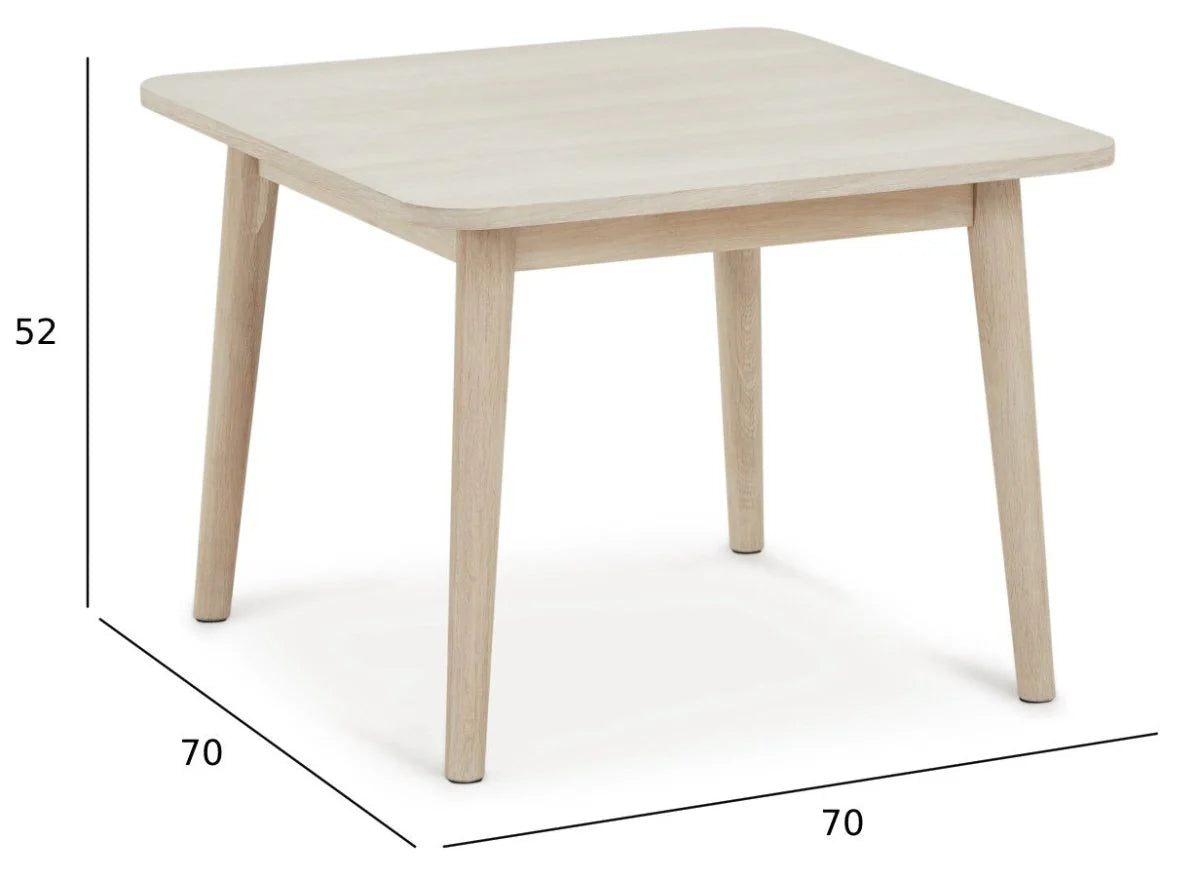 FURNHOUSE Nyborg Couchtisch Quadratisch 70x70 cm - Eiche Weiß geöltes