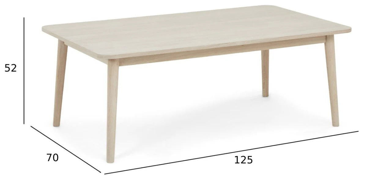 FURNHOUSE Nyborg Couchtisch Rechteckig 120x75 cm - Eiche Weiß geöltes