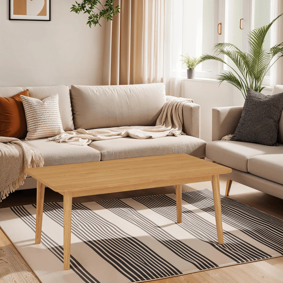 FURNHOUSE Nyborg Couchtisch Rechteckig 120x75 cm - Wildeiche Natur