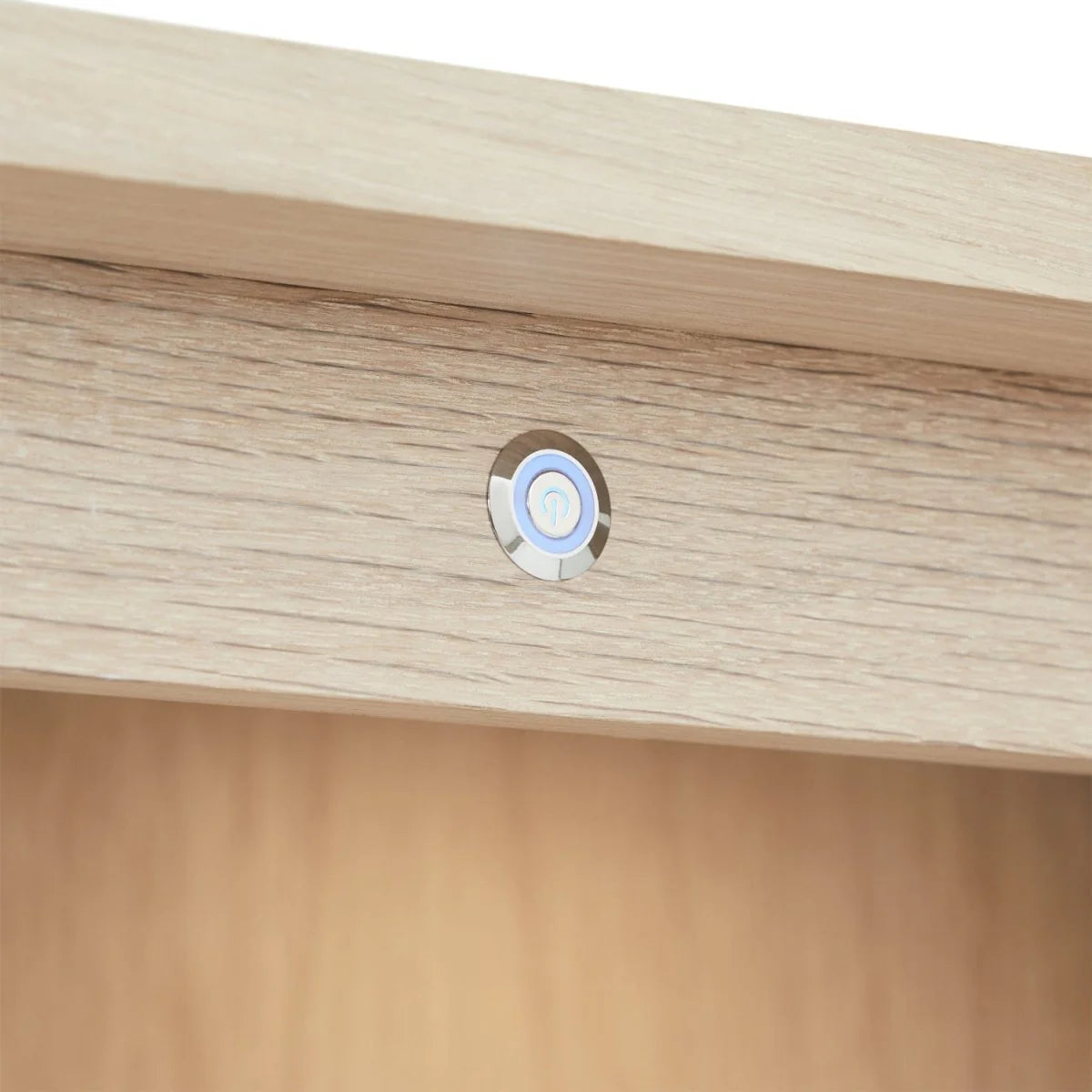 FURNHOUSE Nyborg Highboard mit LED-Beleuchtung - 123 cm breit - Eiche Weiß geöltes