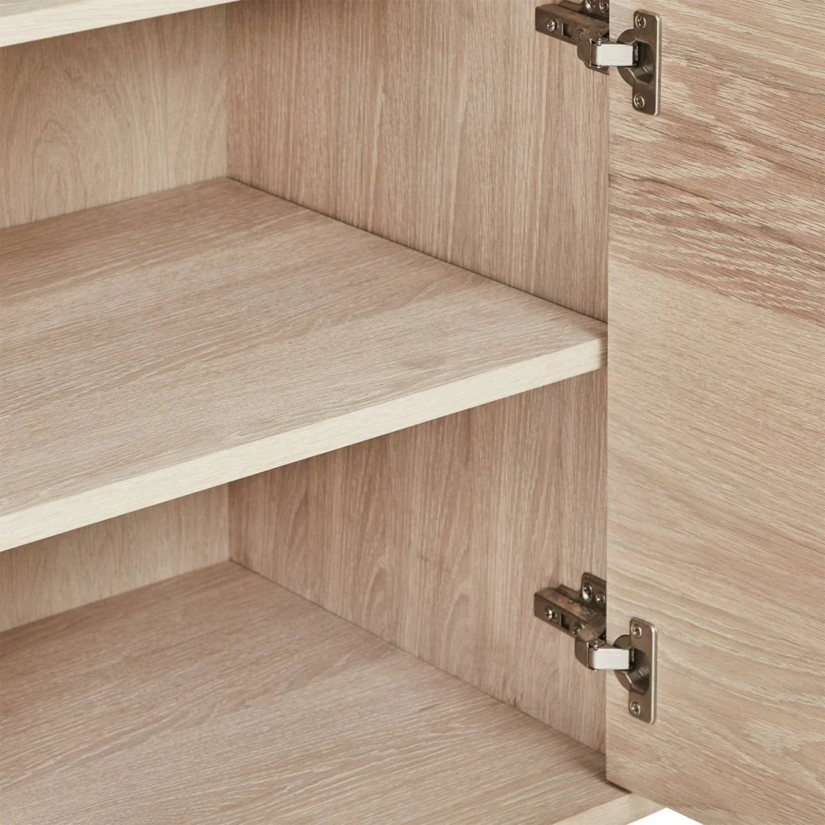 FURNHOUSE Nyborg Highboard mit LED-Beleuchtung - 123 cm breit - Eiche Weiß geöltes