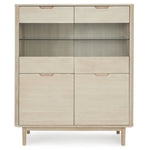 FURNHOUSE Nyborg Highboard mit LED-Beleuchtung - 123 cm breit - Eiche Weiß geöltes
