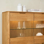 FURNHOUSE Nyborg Highboard mit LED-Beleuchtung - 123 cm breit - Wildeiche Natur