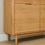FURNHOUSE Nyborg Highboard mit LED-Beleuchtung - 123 cm breit - Wildeiche Natur