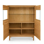 FURNHOUSE Nyborg Highboard mit LED-Beleuchtung - 123 cm breit - Wildeiche Natur