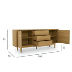 FURNHOUSE Nyborg Sideboard mit 2 Türen - 180 cm breit - Wildeiche Natur